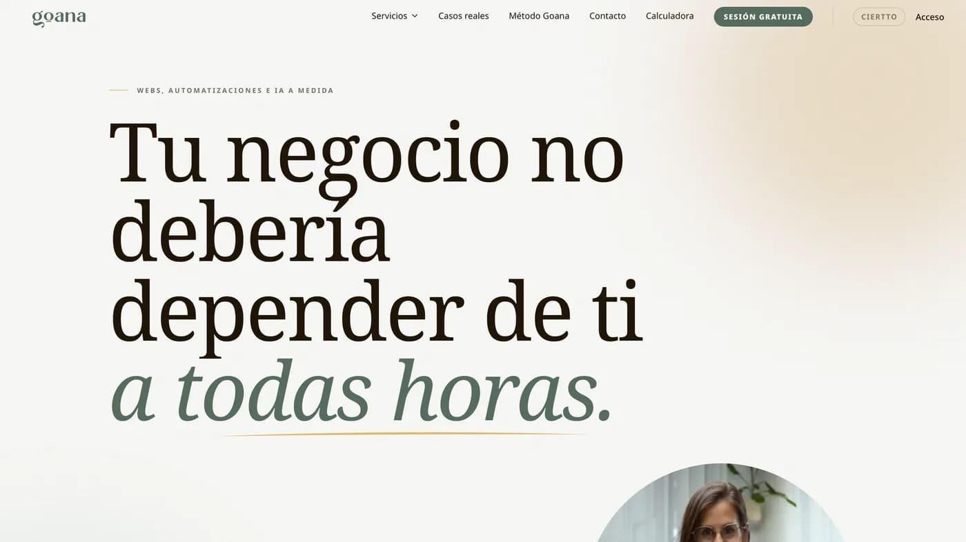 La web de Goana, hecha a medida